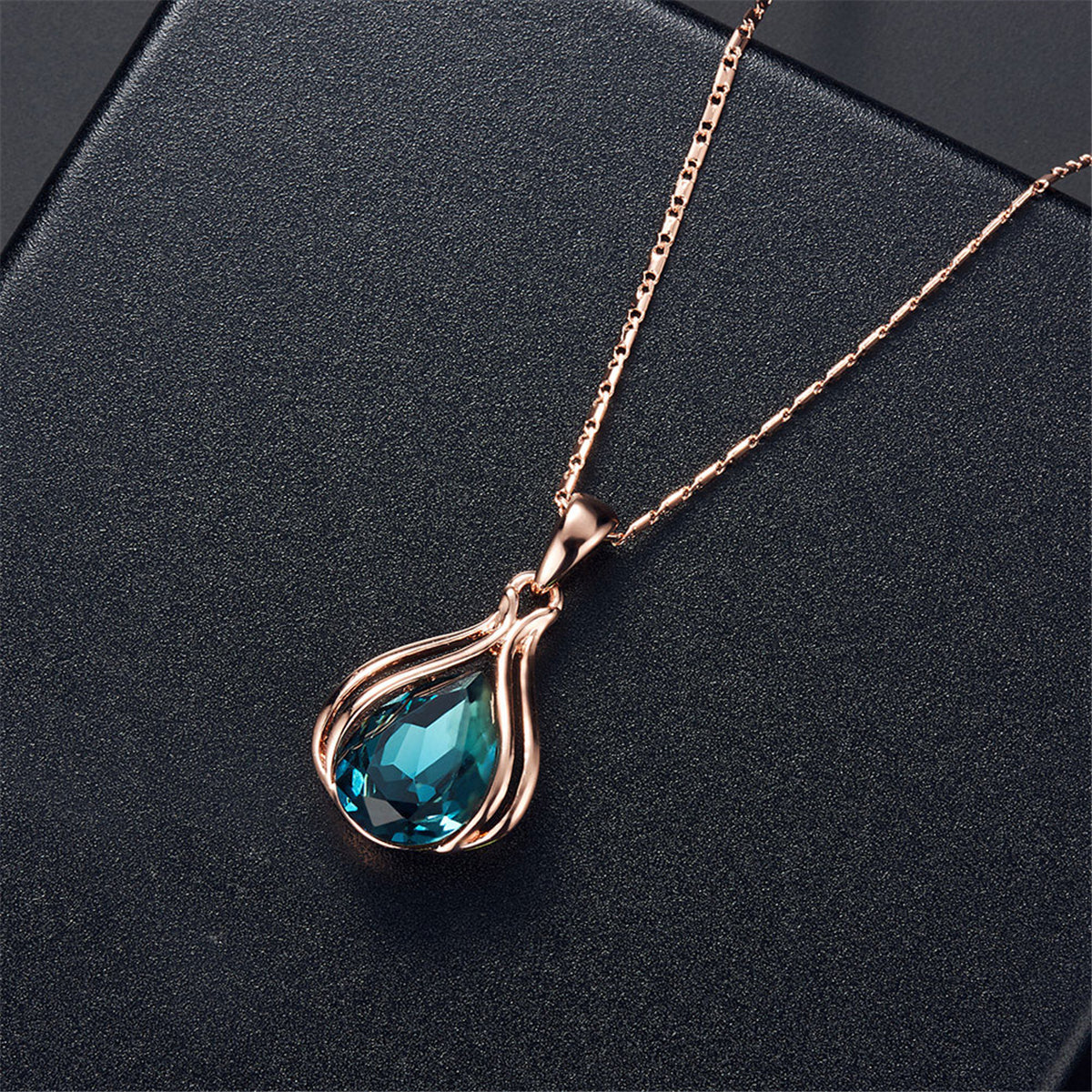Blue and White Cubic Zirconia Pendant Necklace and Drop Earrings, drop earrings for women, lifestyle look