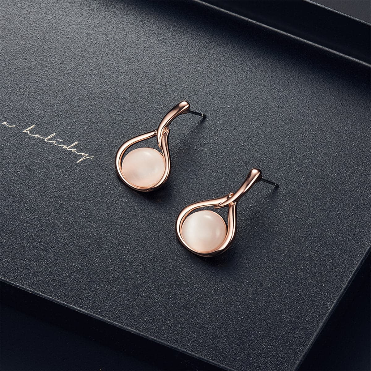 Rose Quartz and Cubic Zirconia Pendant Necklace and Drop Earrings, drop earrings for women, everyday style, lifestyle look