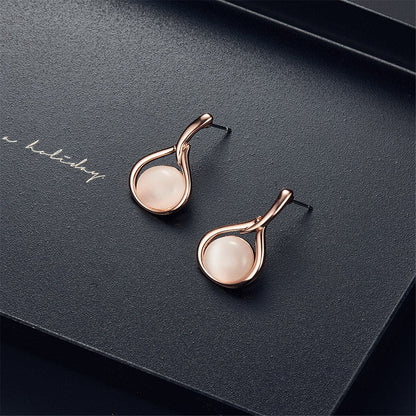 Rose Quartz and Cubic Zirconia Pendant Necklace and Drop Earrings, drop earrings for women, everyday style, lifestyle look