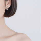 cubic zirconia & 18k Rose Gold-Plated Star & Circle Drop Earrings - streetregion