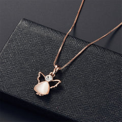 Rose Quartz & Cubic Zirconia Angel Pendant Necklace & Drop Earrings