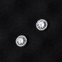 cubic zirconia & Fine Silver-Plated Hola Stud Earrings - streetregion