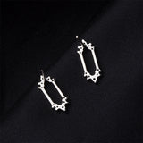 Cubic Zirconia & Silver-Plated Mirror Stud Earrings