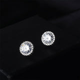 cubic zirconia & Fine Silver-Plated Hola Stud Earrings - streetregion