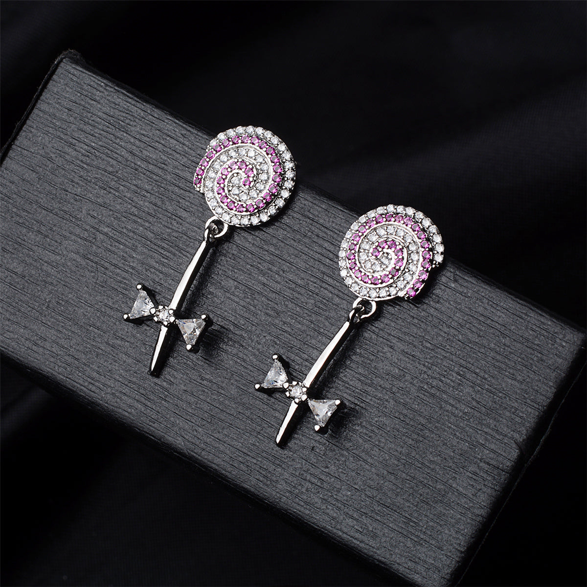 Cubic Zirconia and Silver-Plated Lollipop Drop Earrings, silver drop earrings for women, botanical inspired, lifestyle look