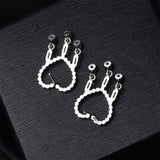 Cubic Zirconia & Silvertone Open Heart Tassel Drop Earrings