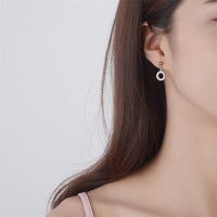 cubic zirconia & Fine Silver-Plated Ring Drop Earrings - streetregion