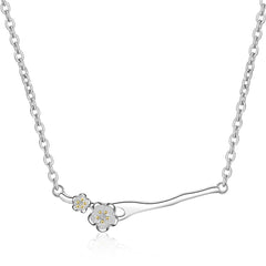 Crystal & 18k Gold-Plated Cherry Blossom Pendant Necklace - streetregion