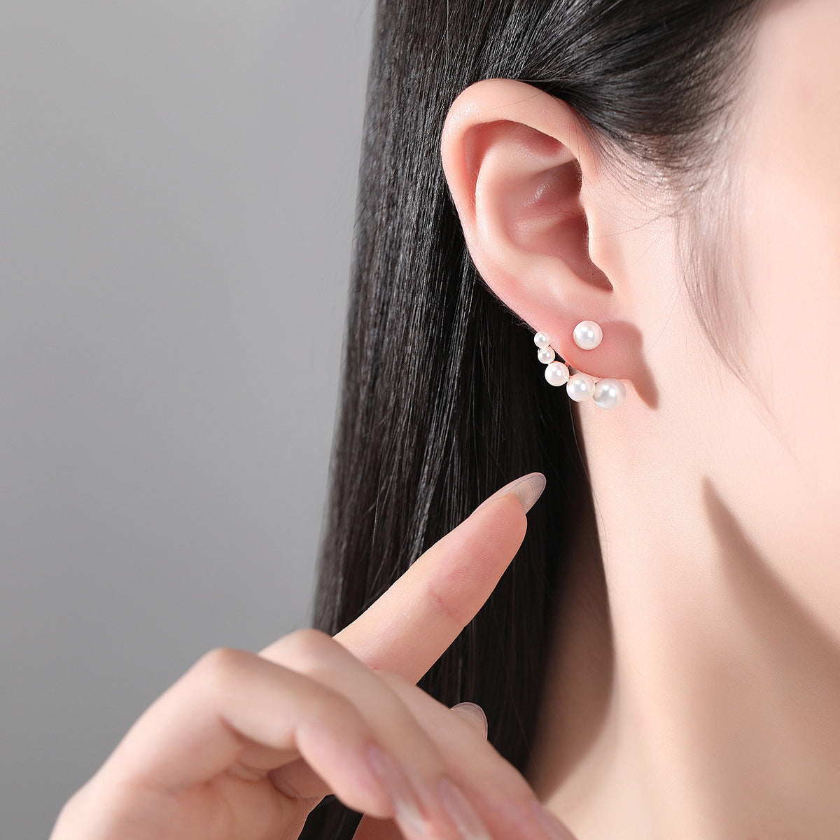 Pearl and Cubic Zirconia 18K Rose Gold-Plated Curved Ear Jackets, rose gold drop earrings for women, lifestyle look