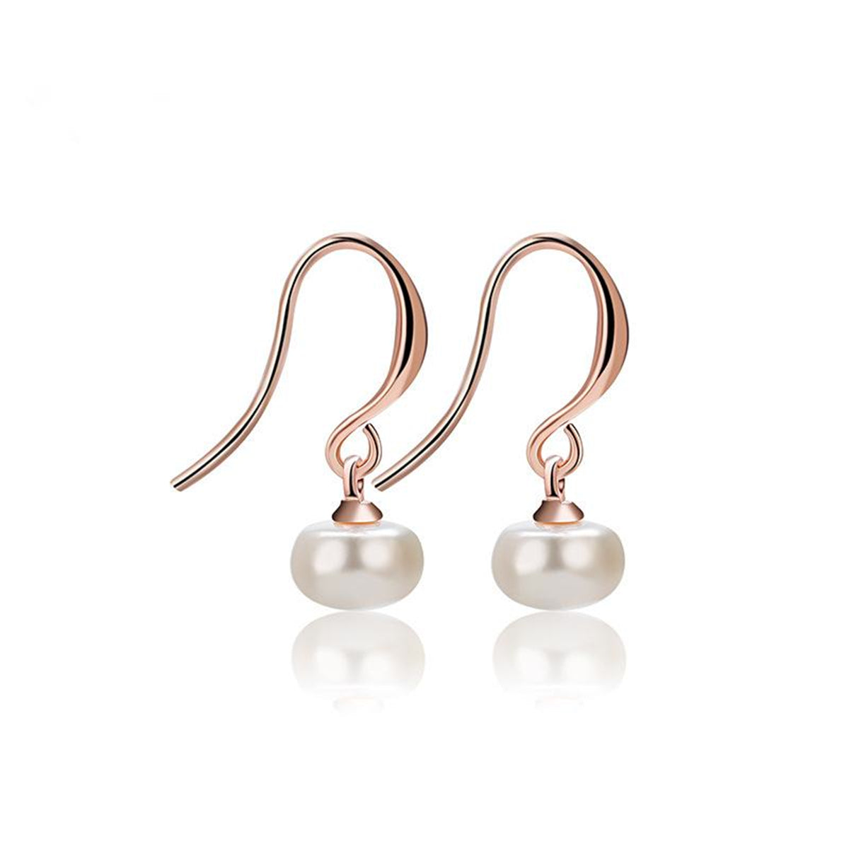 Pearl & 18K Rose Gold-Plated Drop Earrings