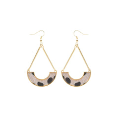 Beige Polyurethane & 18K Gold-Plated Leopard Curve Drop Earrings
