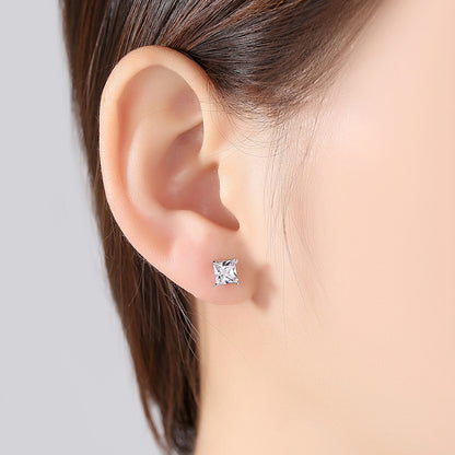 Crystal and Silver-Plated Stud Earrings, silver stud earrings for women, botanical inspired, lifestyle look