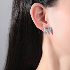 Crystal & Cubic Zirconia Butterfly Stud Earrings
