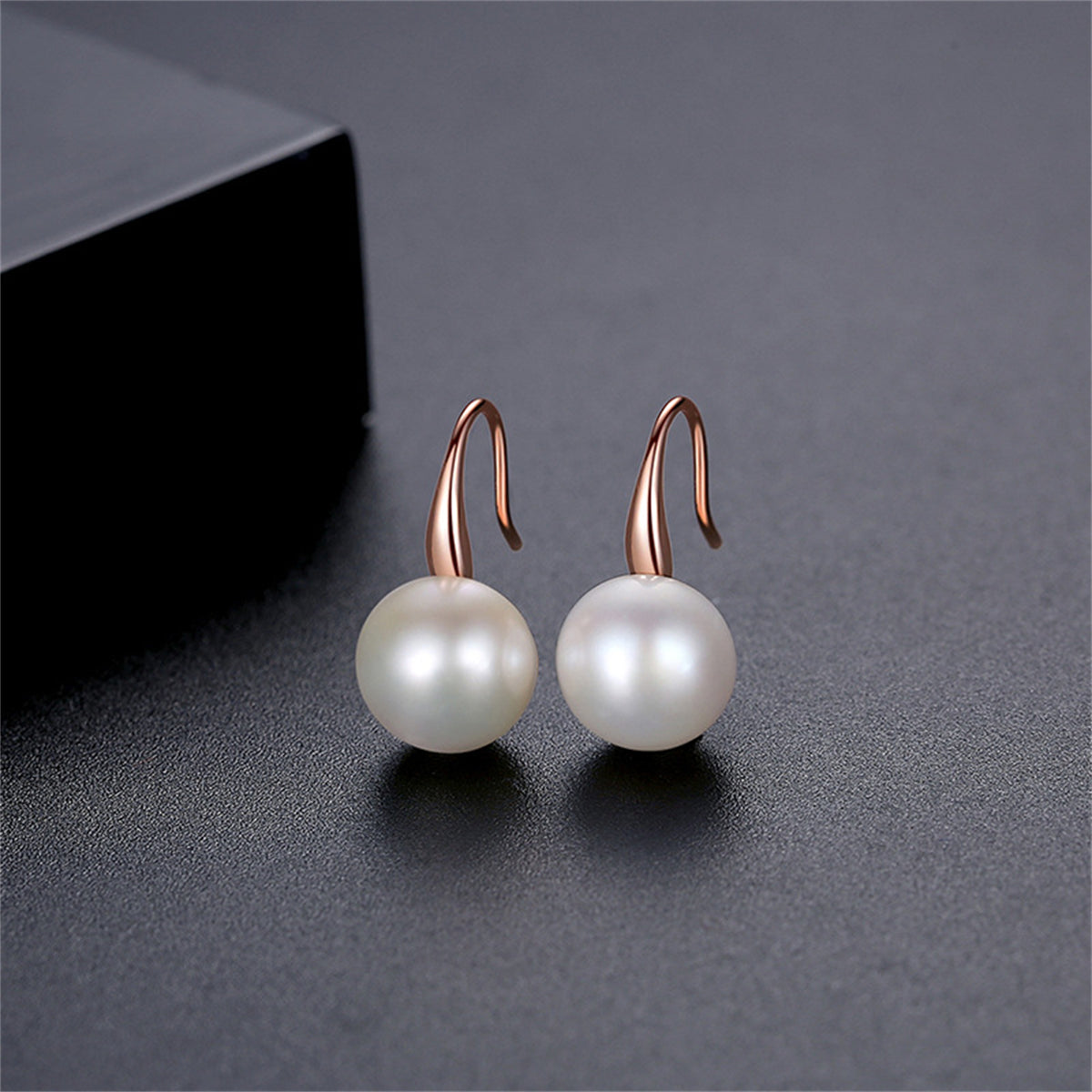 Pearl & 18K Rose Gold-Plated Hook Drop Earrings
