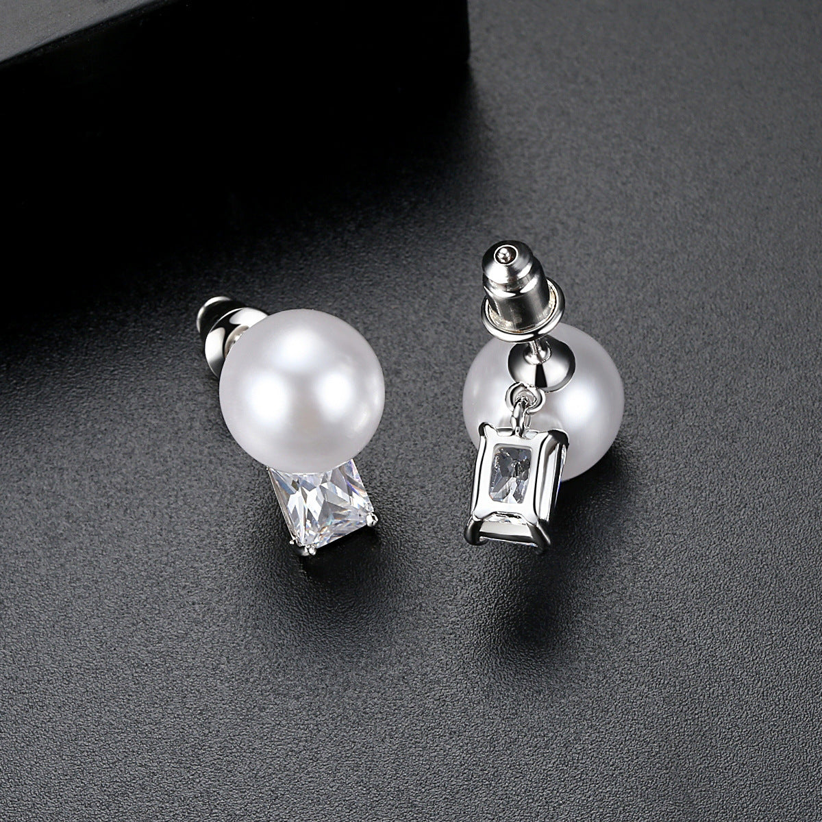 Pearl & Crystal Silver-Plated Stud Earrings