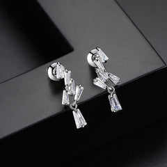 Crystal & Silver-Plated Cluster Drop Earrings