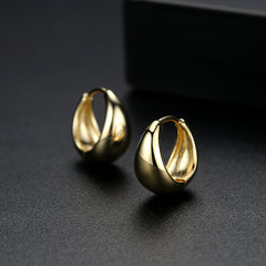18K Gold-Plated Oval Huggie Earrings