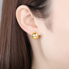 Classic 18K gold-plated ball stud earrings, effortlessly elevating your look with their refined and stylish design.