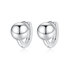 Silver-Plated Ball Huggie Earrings