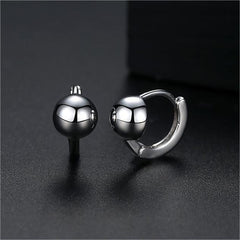 Silver-Plated Ball Huggie Earrings