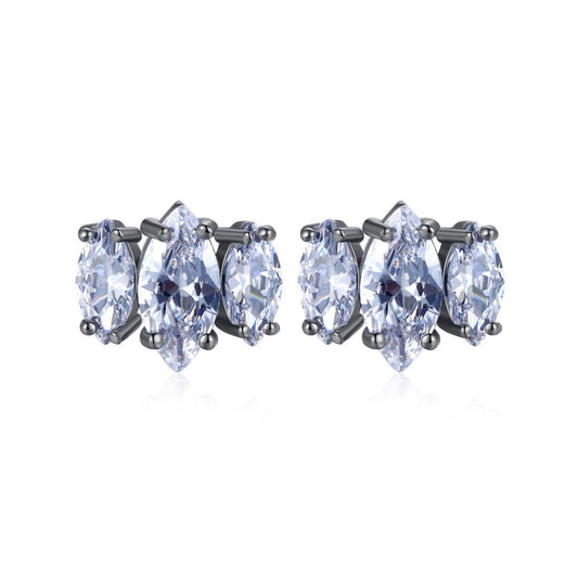 Marquise Crystal Stud Earrings, stud earrings for women, everyday style, front view