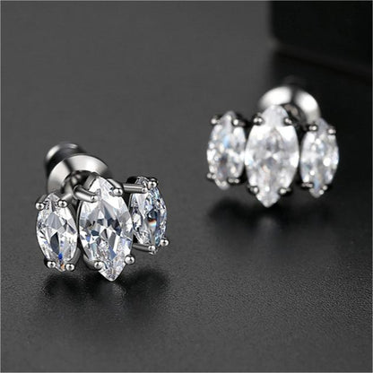 Marquise Crystal Stud Earrings, stud earrings for women, everyday style, detail close-up