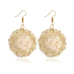 18K Gold-Plated Rattan Hat Drop Earrings