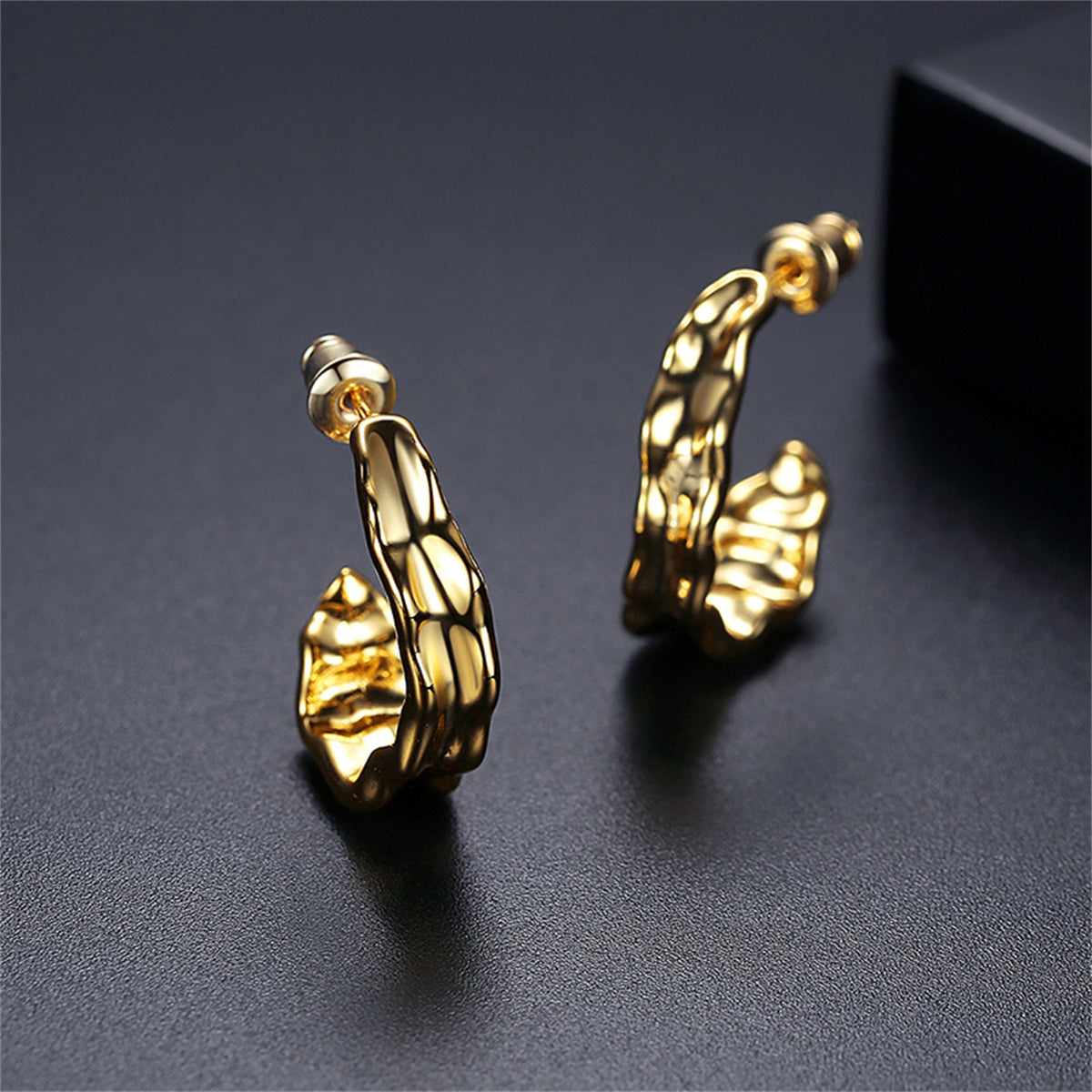 18K Gold-Plated Floral Hoop Earrings, botanical inspired, lifestyle look