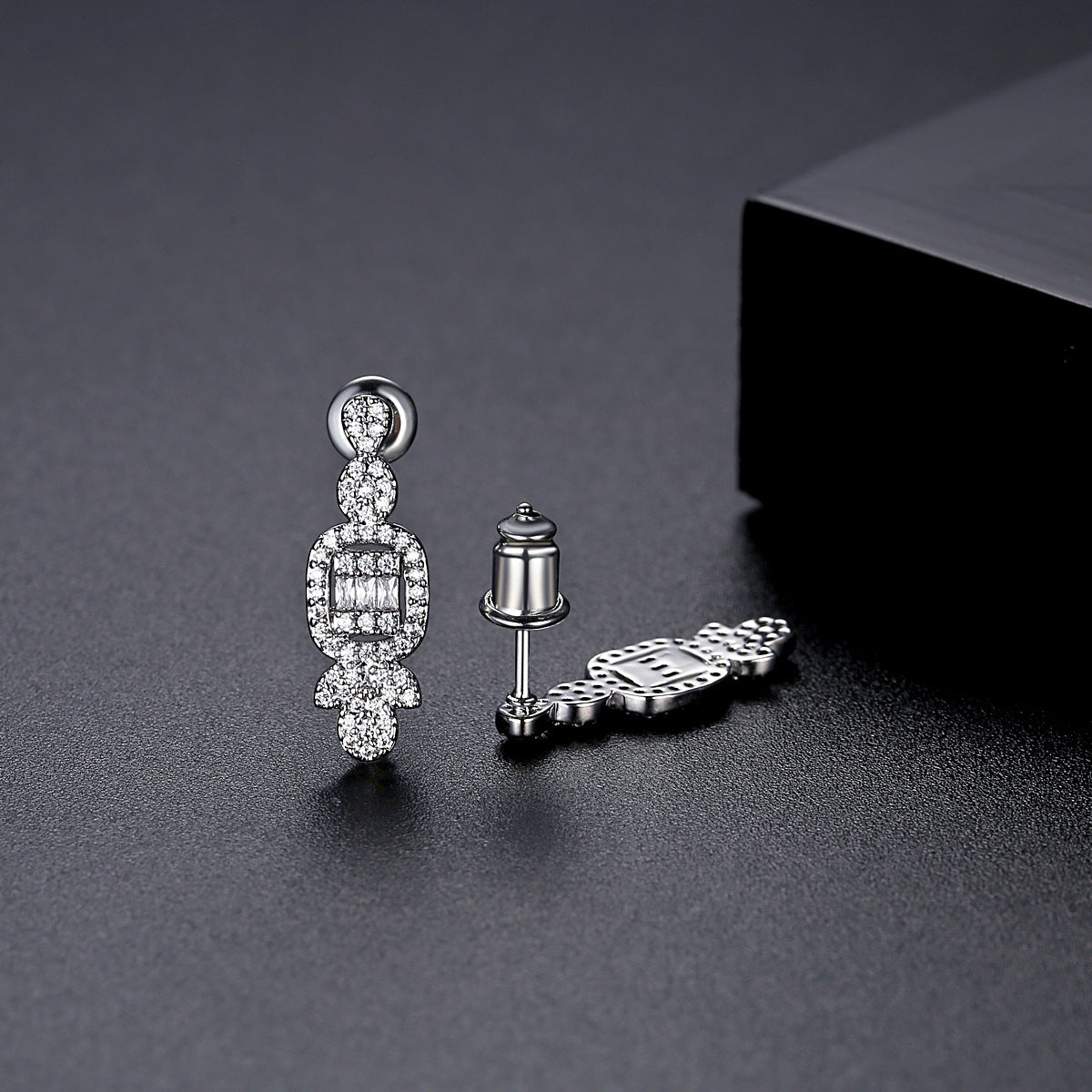 Crystal and Cubic Zirconia Geometric Drop Earrings, drop earrings for women, dainty minimalist design, lifestyle look