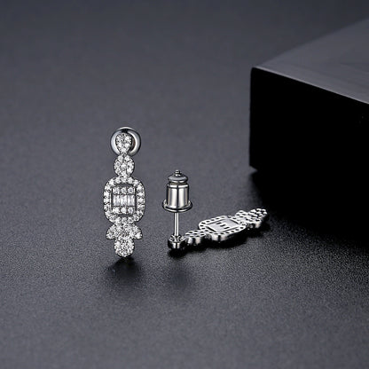 Crystal and Cubic Zirconia Geometric Drop Earrings, drop earrings for women, dainty minimalist design, lifestyle look