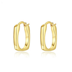 18K Gold-Plated U-Shape Huggie Earrings