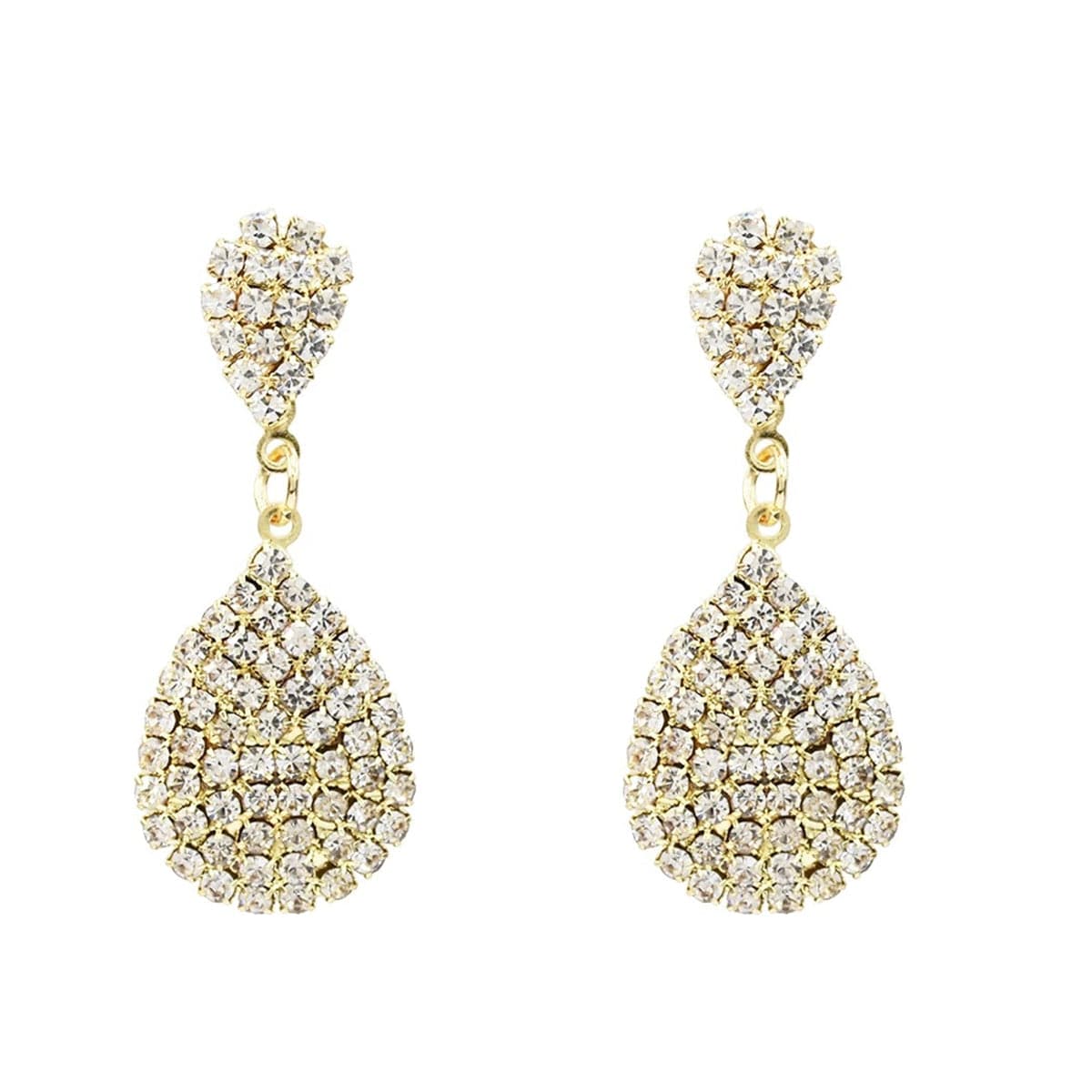 Cubic Zirconia & 18K Gold-Plated Pave Drop Earrings