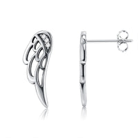 Cubic Zirconia & Sterling Silver Wing Stud Earrings