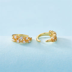 Cubic Zirconia & 18K Gold-Plated Prong-Set Ear Cuffs