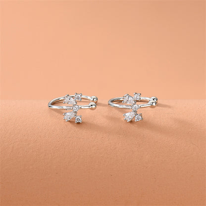Crystal and Cubic Zirconia Bow Ear Cuffs, stud earrings for women, vintage-inspired design, styled look