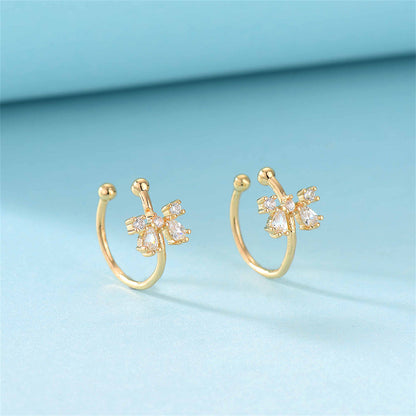 Crystal & Cubic Zirconia Bow Ear Cuffs