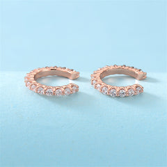 Cubic Zirconia & 18K Rose Gold-Plated Prong-Set Ear Cuffs