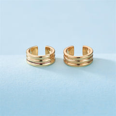 18K Gold-Plated Stacked Ear Cuffs
