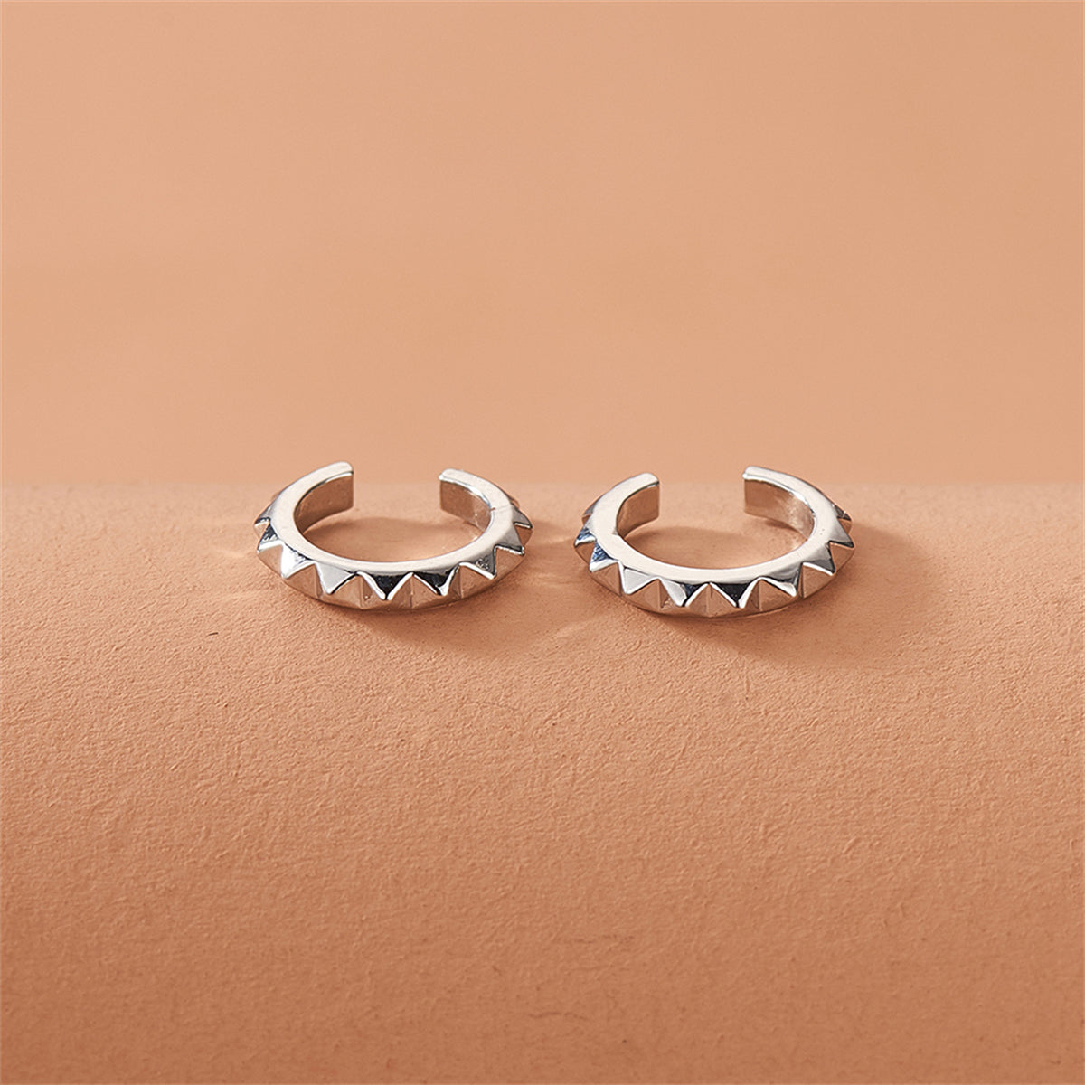 Silver-Plated Gear Ear Cuffs