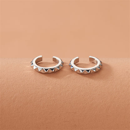 Silver-Plated Gear Ear Cuffs