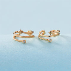 Cubic Zirconia & 18K Gold-Plated Star Embellished Layered Ear Cuffs