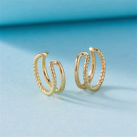 Goldtone Half Twine Layered Ear Cuffs