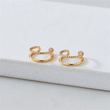 Goldtone Half Twine Layered Ear Cuffs