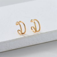 Goldtone Half Twine Layered Ear Cuffs