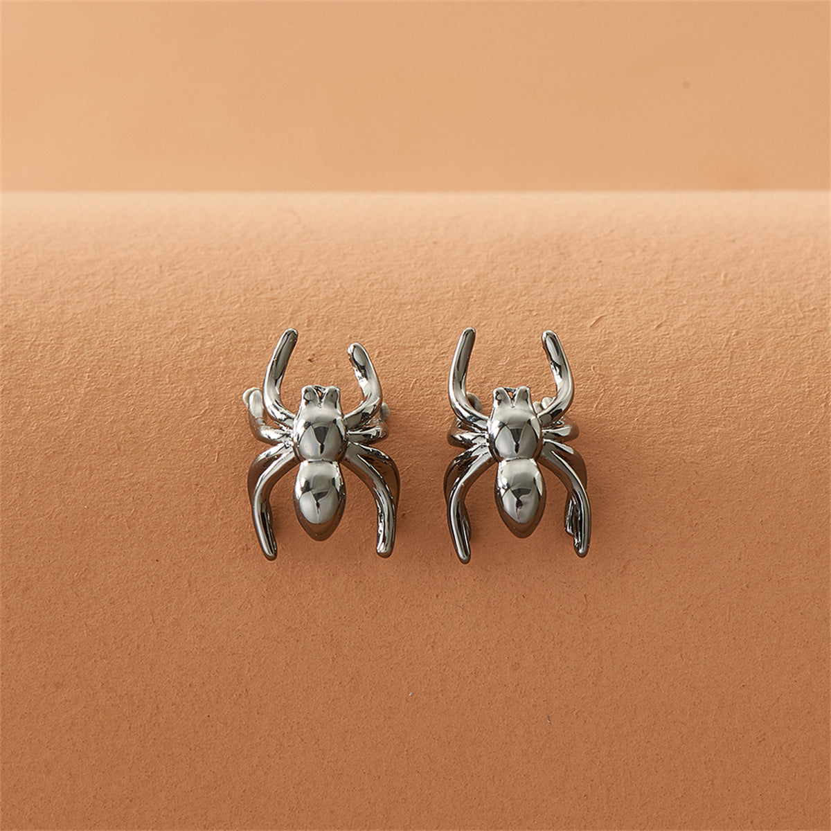 Black Spider Ear Cuffs, stud earrings for women, botanical inspired, lifestyle look