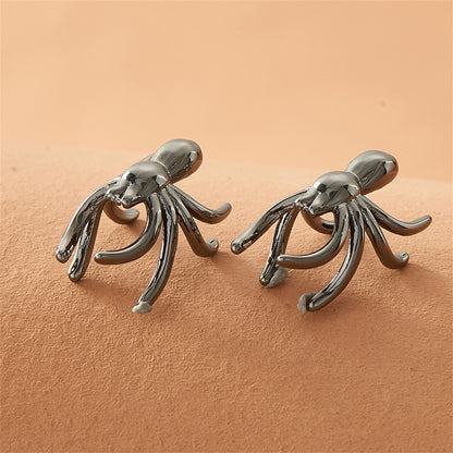 Black Spider Ear Cuffs, stud earrings for women, botanical inspired, styled look