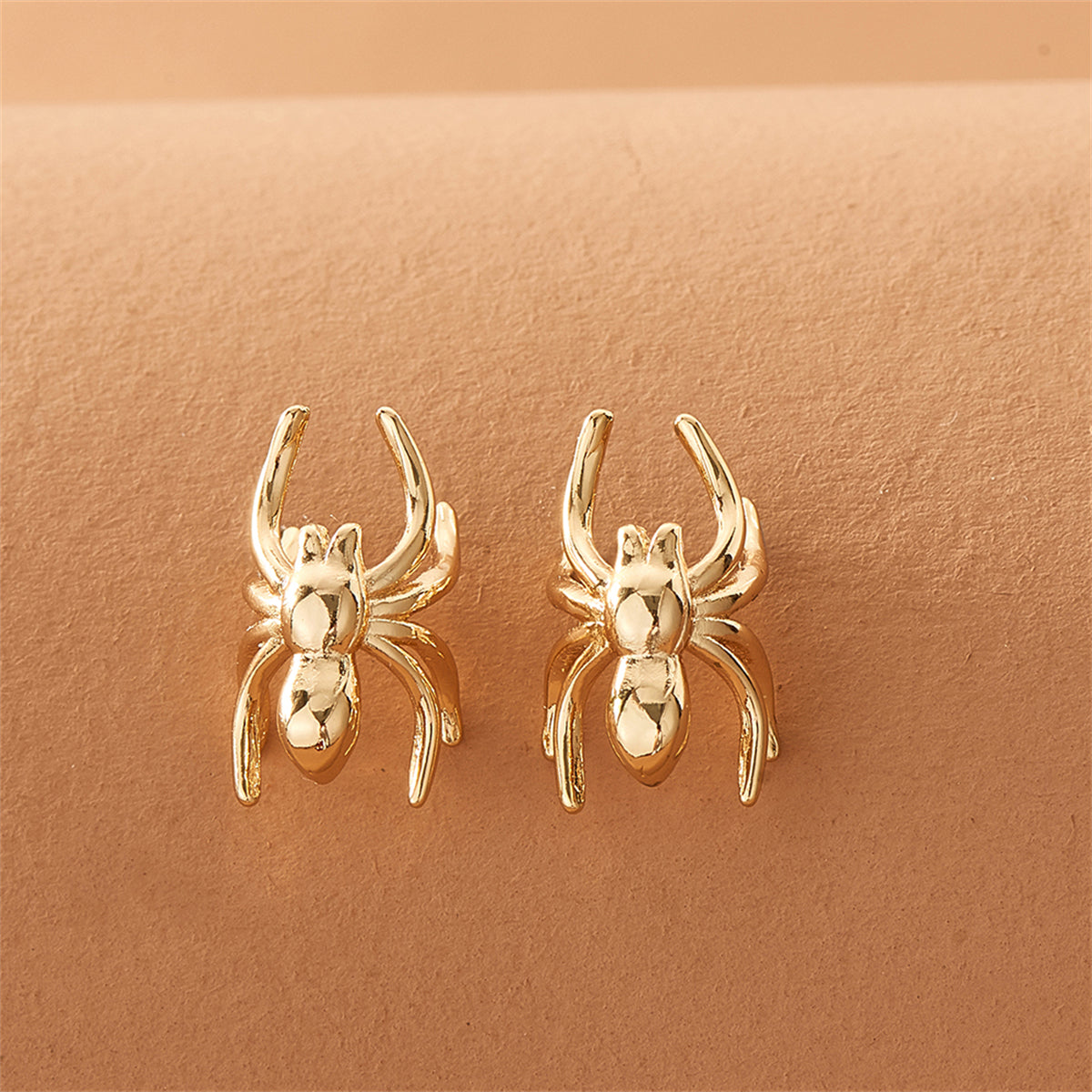 18K Gold-Plated Spider Ear Cuffs, gold stud earrings for women, elegant gift for her, lifestyle look