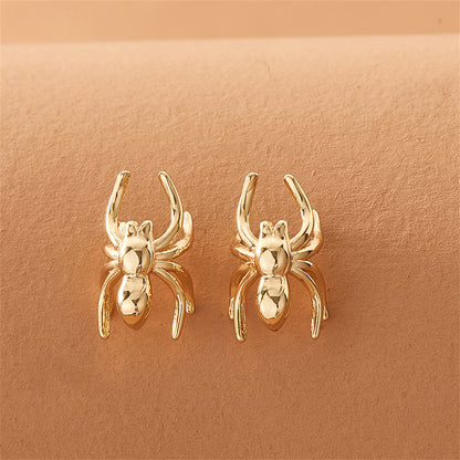 18K Gold-Plated Spider Ear Cuffs, gold stud earrings for women, elegant gift for her, lifestyle look