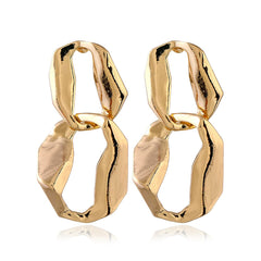 18K Gold-Plated Irregular Geometry Drop Earrings