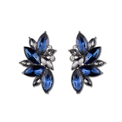 Blue Crystal & Cubic Zirconia Botany Stud Earring